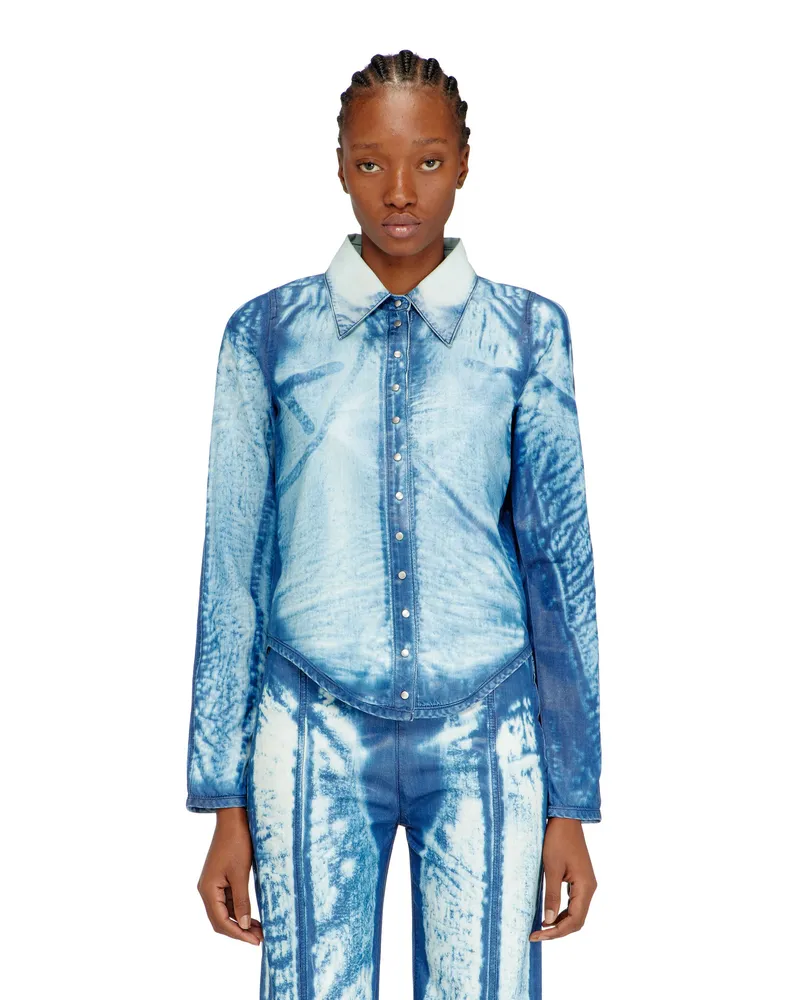 Diesel Hemd aus X-Ray Lyocell-Denim - Denimhemden - Damen - Blau Blau