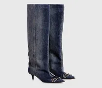 D-Venus-Slouchy kniehoher Stiefel in Denim - Stiefel - Damen - Blau