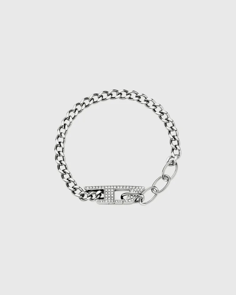 Diesel Kettenarmband aus Edelstahl mit Glitzereffekt - Armbänder - Unisex - Silber Silber