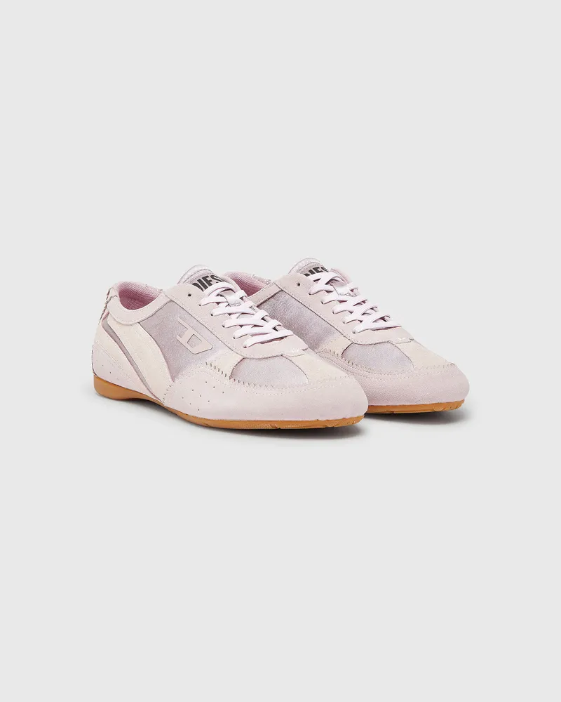 Diesel D-Mile - Flat-Sneakers mit Wildleder-Overlays - Sneakers - Damen - Rosa Rosa