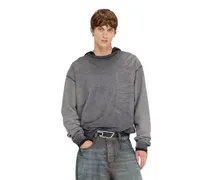 Sweatshirt mit dévoré-Print - Sweatshirts - Herren - Grau