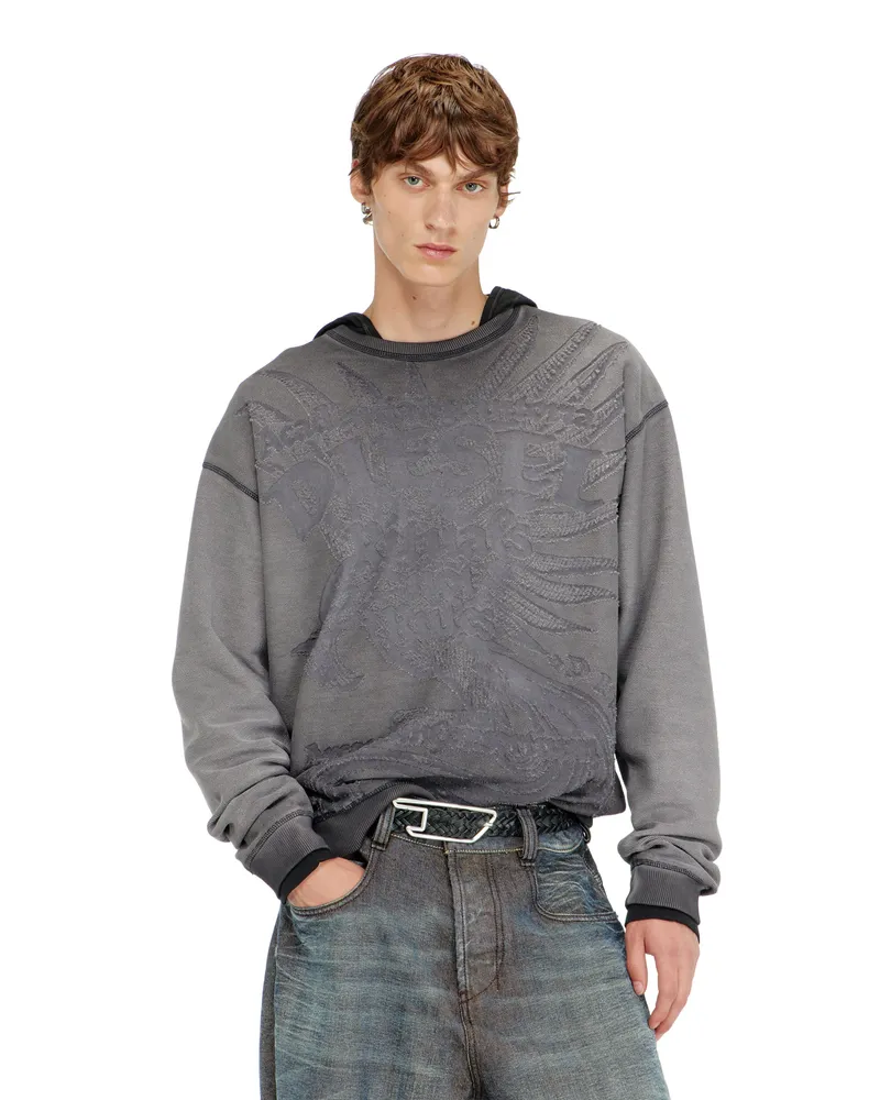Diesel Sweatshirt mit dévoré-Print - Sweatshirts - Herren - Grau Grau