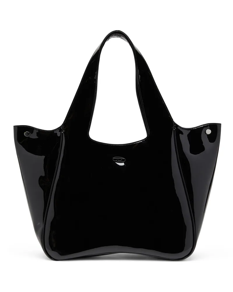 Diesel Play-Glänzende Tote-Tasche - Shoppers - Damen - Schwarz Schwarz
