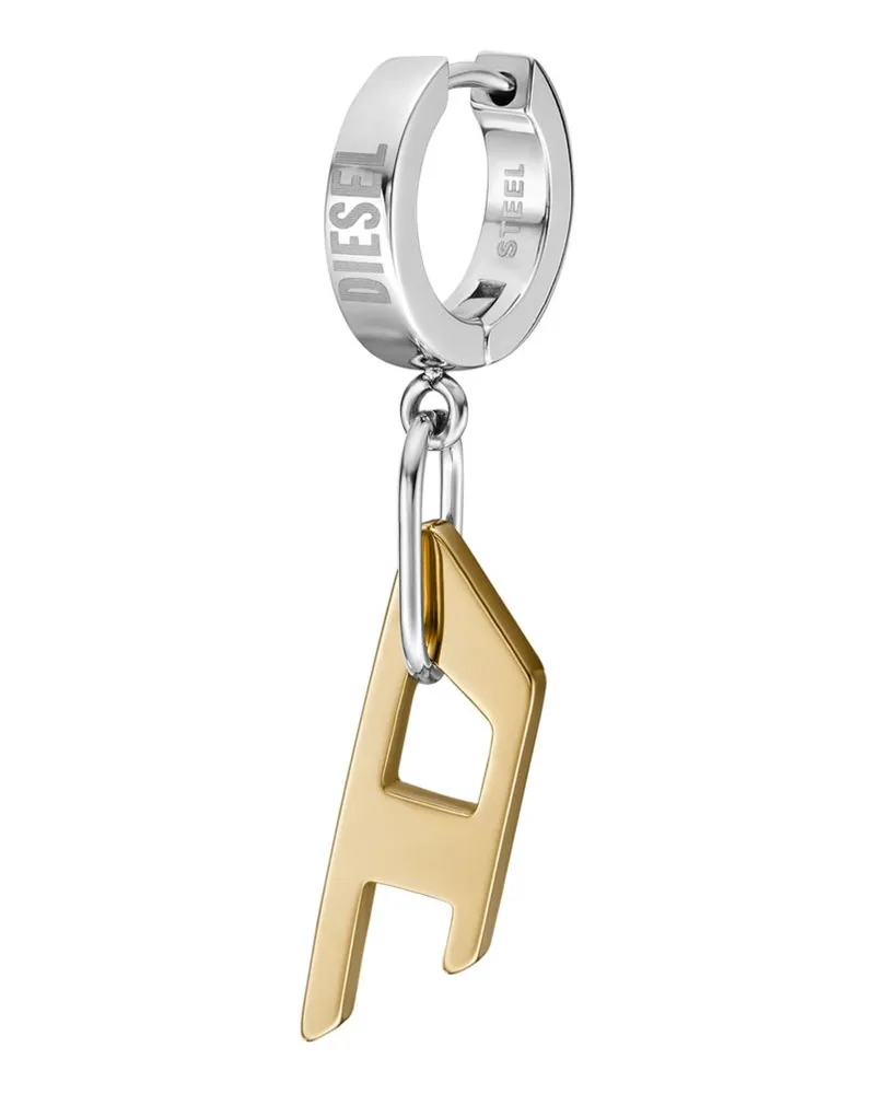 Diesel Zweifarbiger Edelstahl-Ohrring - Ohrringe - Unisex - Gold Gold