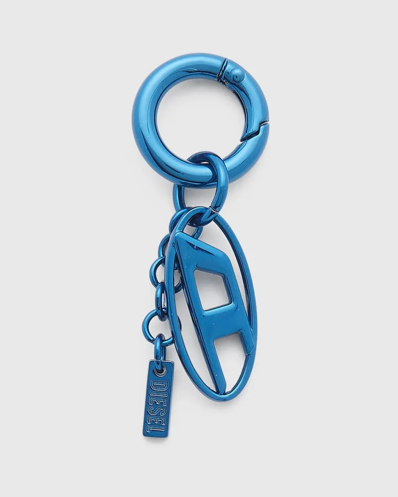 Diesel Metallschlüsselanhänger mit ovalem D-Anhänger - Charms und Schlüsselanhänger - Unisex - Blau Blau