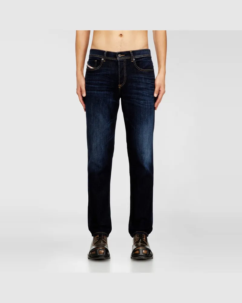 Diesel Regular Jeans Regular Waist 2023 D-Finitive, Dunkelblau, Knopfverschluss Blau