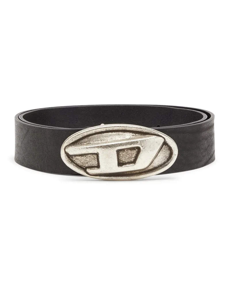 Diesel 4 cm Gürtel mit Oval D-Schnalle - Gürtel - Herren - Schwarz Schwarz