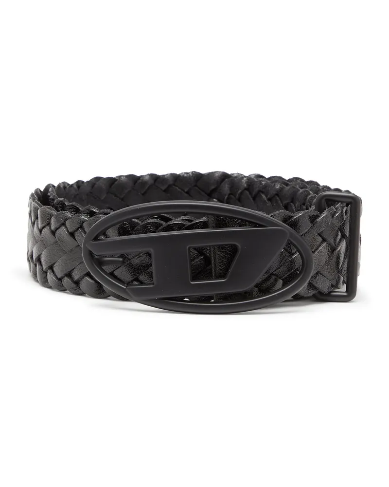 Diesel 4 cm geflochtener Ledergürtel - Gürtel - Unisex - Schwarz Schwarz