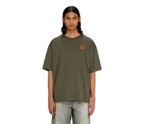 Jersey-T-Shirt mit Flockprint - T-Shirts - Herren - Grün