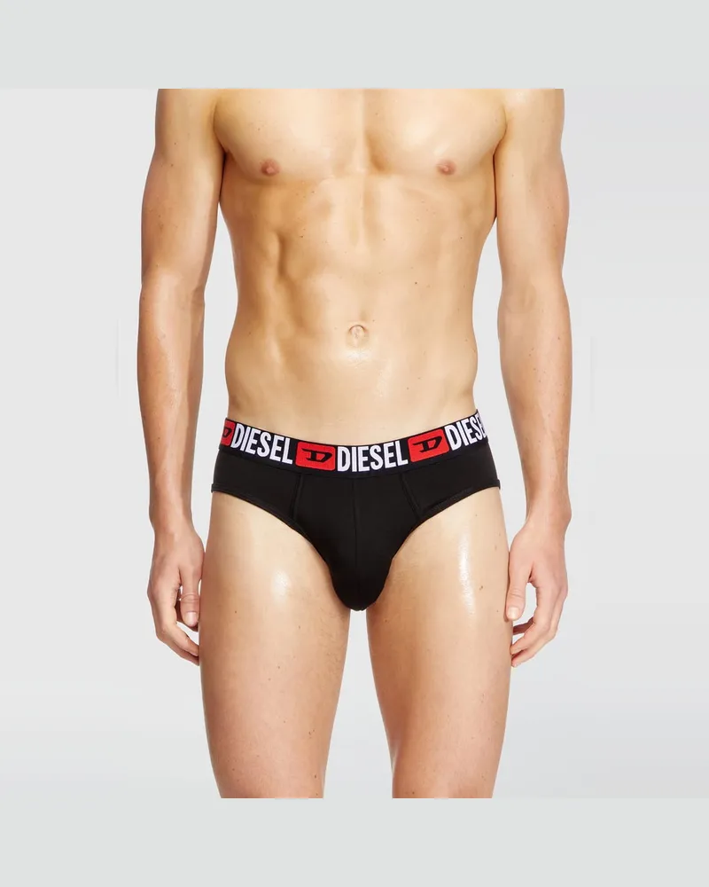 Diesel Einfarbige Briefs im Dreierpack - Slips - Herren - Schwarz Schwarz