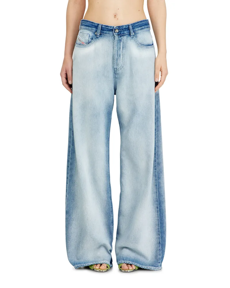 Diesel Relaxed Jeans Low Waist 1996 D-Sire,, Knopfverschluss Blau