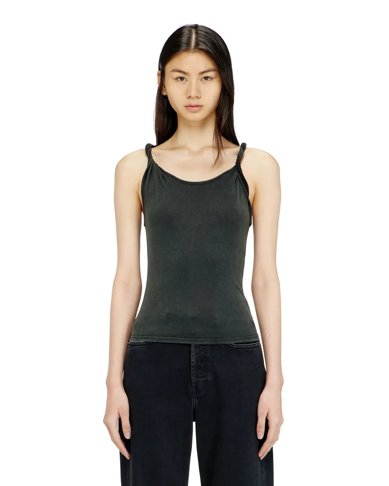 Diesel Tanktop mit gedrehten Trägern - T-Shirts - Damen - Grau Grau