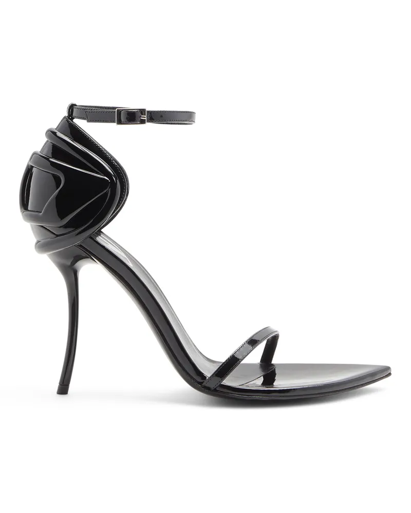 Diesel D-Ten & Half-Stiletto-Sandalen aus Lackleder und Satin - Sandalen - Damen - Schwarz Schwarz