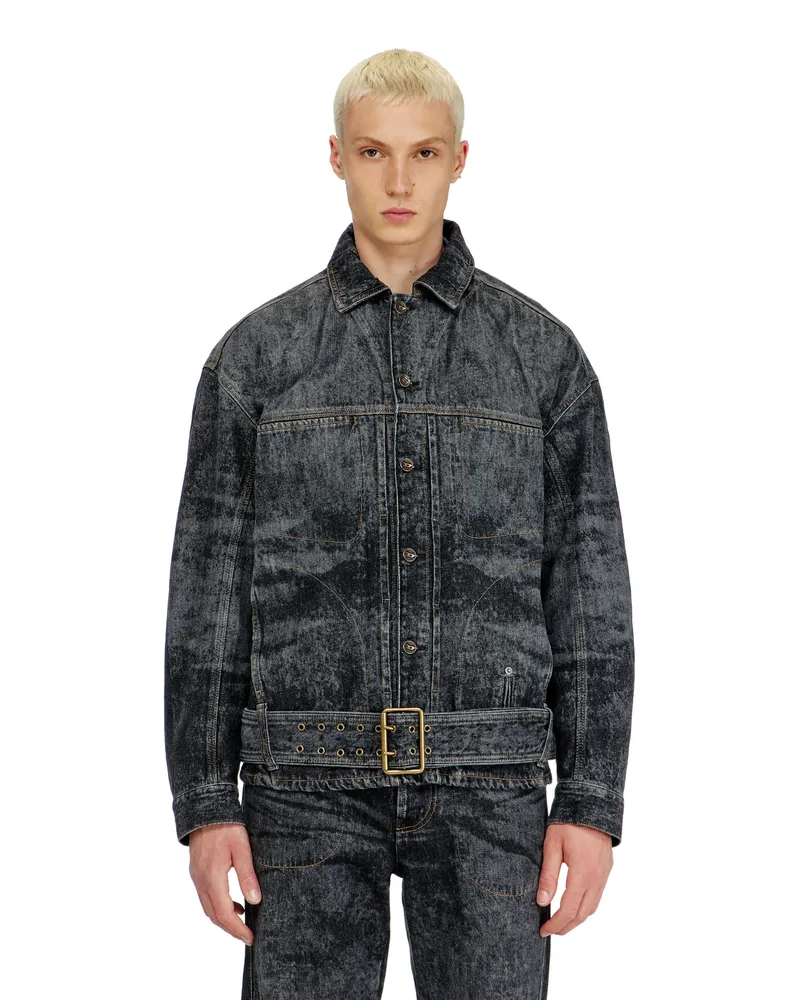 Diesel Biker-inspirierte Jeansjacke - Denim jacken - Herren - Grau Grau