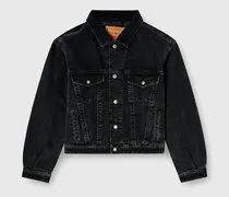Gesteppte Truckerjacke aus Denim - Denim jacken - Unisex - Schwarz