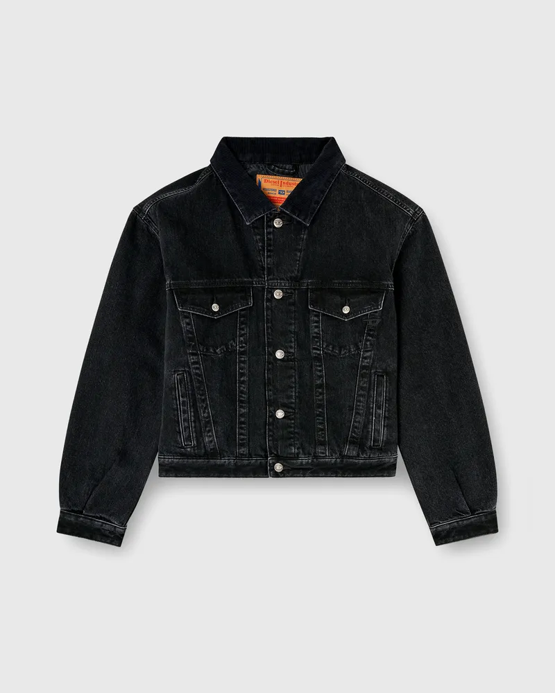 Diesel Gesteppte Truckerjacke aus Denim - Denim jacken - Unisex - Schwarz Schwarz