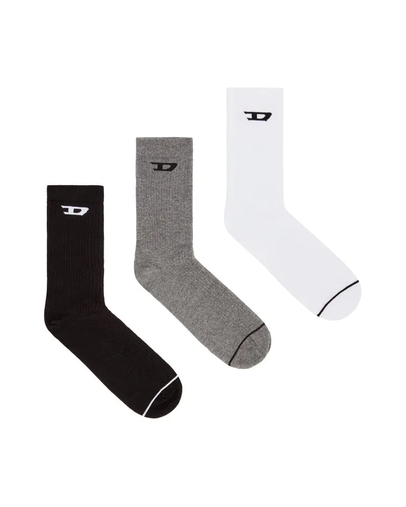 Diesel Rippsocken mit D-Logo im Dreierpack - Socken - Herren - Bunt Bunt