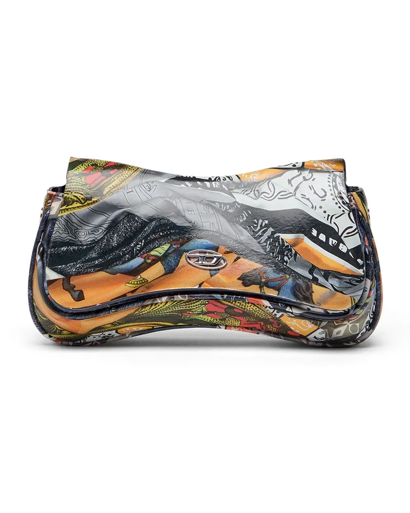 Diesel Play-Glänzende Clutch mit Print - Abendtaschen - Damen - Bunt Bunt