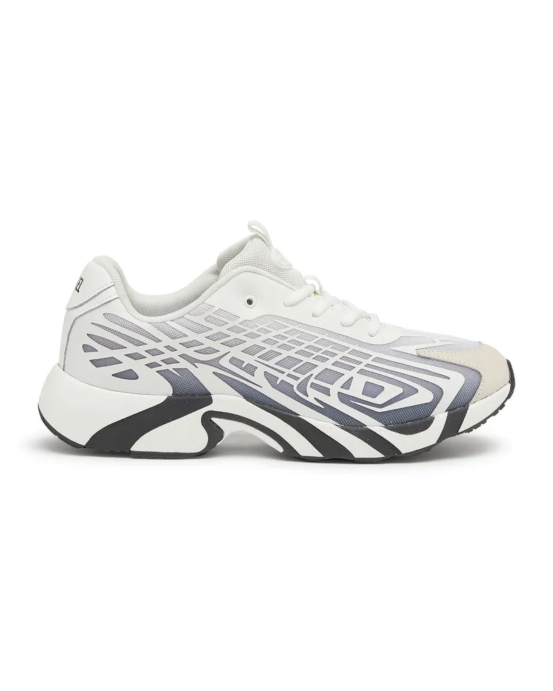 Diesel D-Vit-Sneaker aus gestreiftem Dégradé-Mesh - Sneakers - Herren - Weiss Weiss