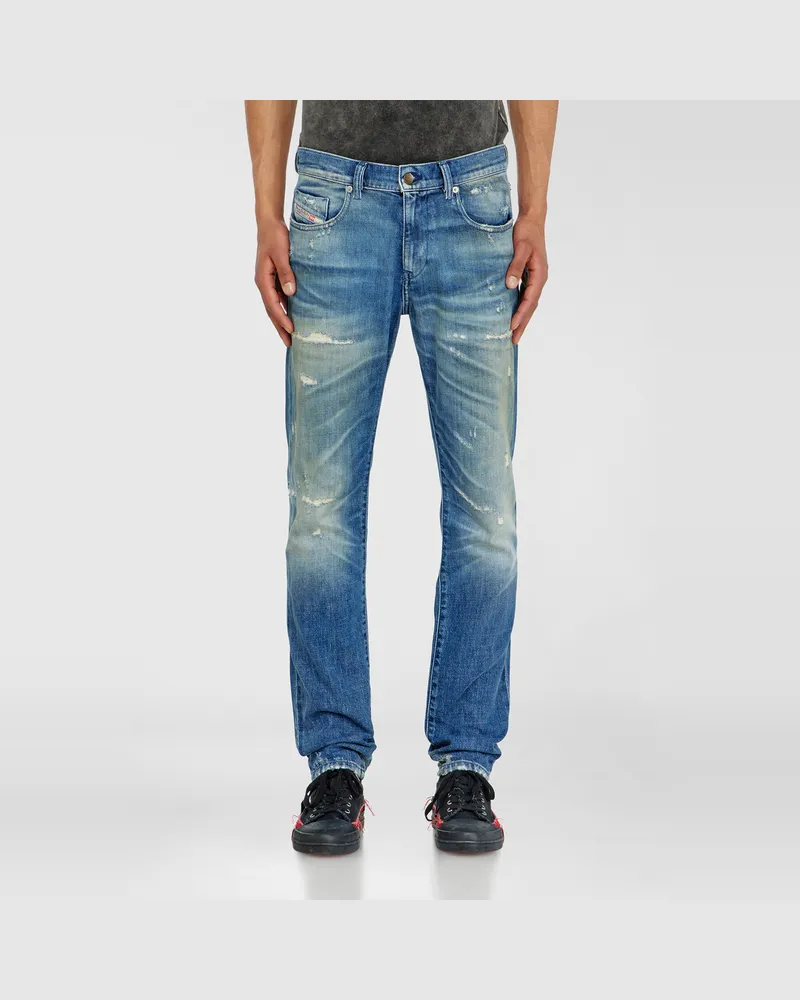 Diesel Slim Jeans Regular Waist 2019 D-Strukt,, Reißverschluss Blau