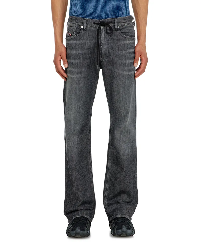 Diesel Relaxed Regular Waist 2080 D-Reel Joggjeans, Schwarz/Dunkelgrau, Reißverschluss Schwarz