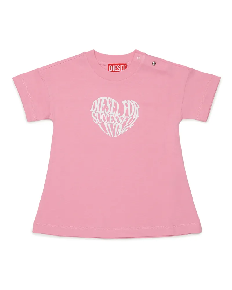 Diesel Baumwollkleid mit Herz-Print - Kleider - Damen - Rosa Rosa