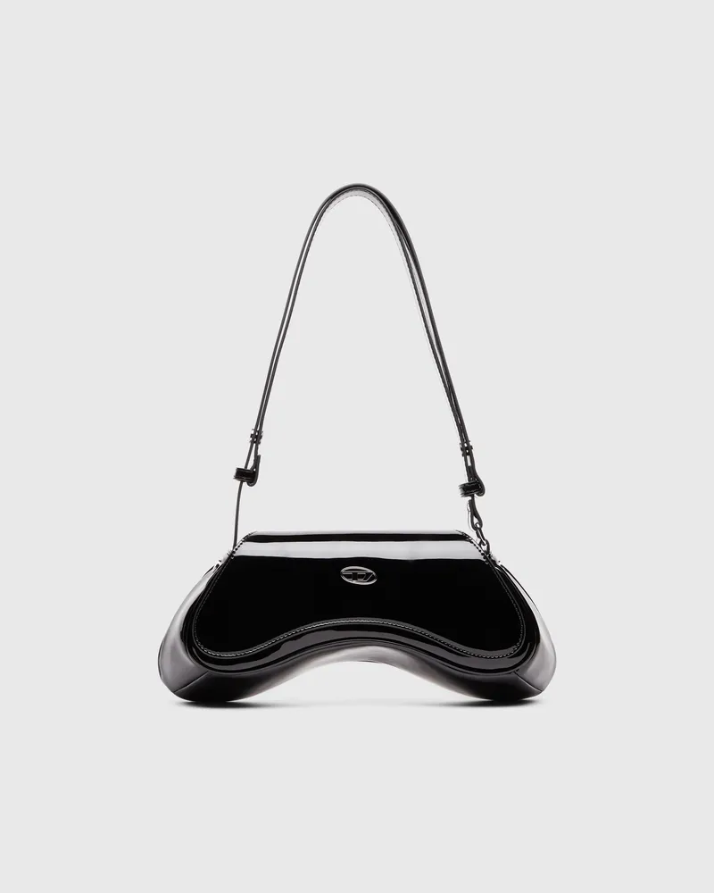Diesel Play-Glänzende Crossbody-Tasche - Schultertaschen - Damen - Schwarz Schwarz