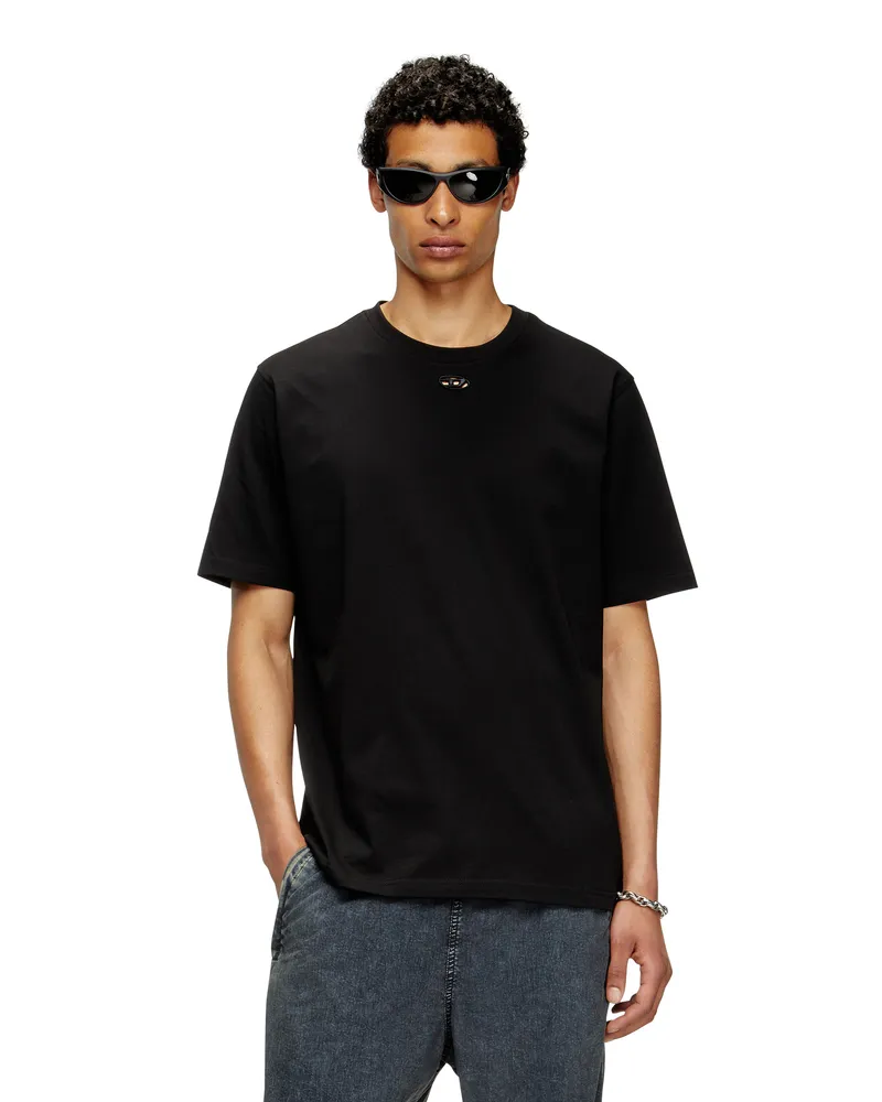 Diesel T-Shirt mit Cutout-Oval D - T-Shirts - Herren - Schwarz Schwarz