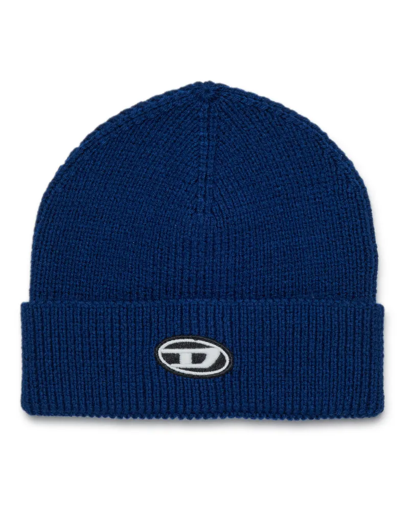 Diesel Mütze aus Wollmischung mit Umschlag - Weitere Accessoires - Unisex - Blau Blau