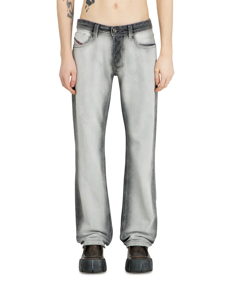 Diesel Regular Jeans Low Waist 1985 Larkee, Grau, Knopfverschluss Grau