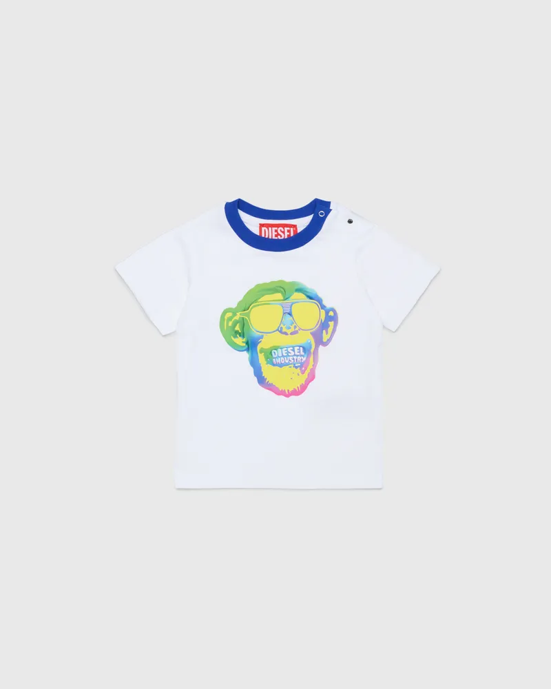 Diesel Baumwoll-T-Shirt mit Affenprint - T-Shirts und Tops - Herren - Weiss Weiss