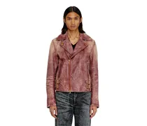 Biker-Jacke aus behandeltem Leder - Lederjacken - Herren - Braun