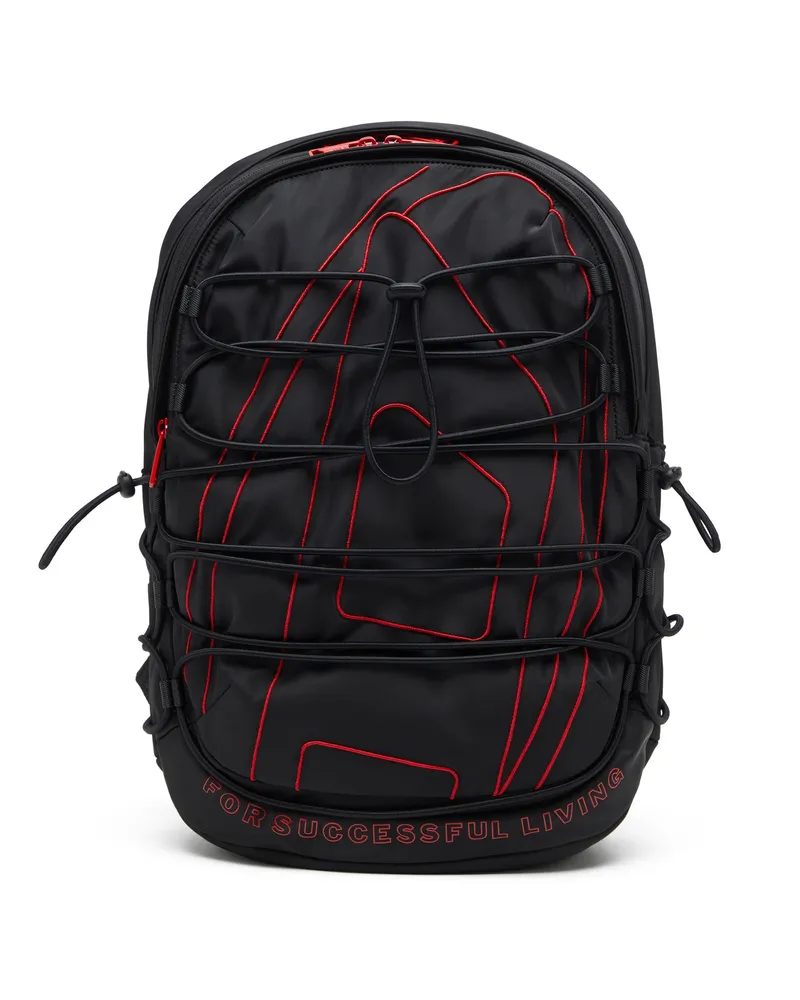 Diesel Tech-D-Rucksack aus Nylon mit Oval D-Stickerei - Rucksäcke - Unisex - Schwarz 