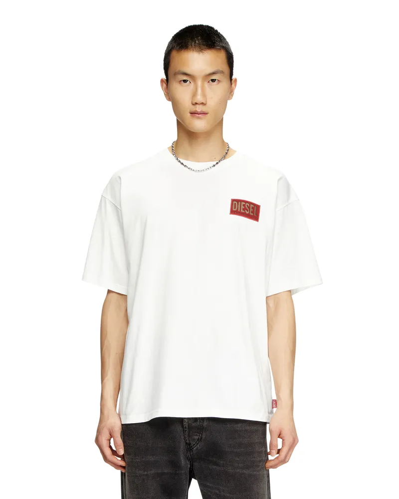 Diesel T-Shirt mit Logo-Patch - T-Shirts - Herren - Weiss Weiss