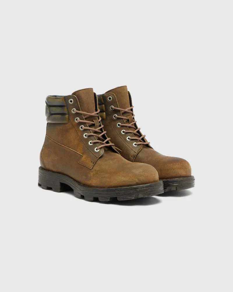 Diesel D-Hammer-Combat Boots aus distressed Veloursleder - Stiefel - Herren - Braun Braun