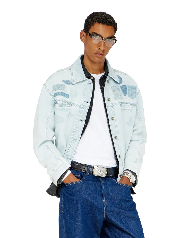 Diesel Denim overshirt mit patch-effekten - Denim jacken - Unisex - Blau Blau