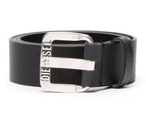 3.9cm Gürtel aus Leder mit Sternen-Logo-Schließe aus Metall - Gürtel - Herren - Schwarz