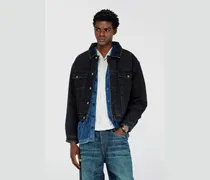 Gesteppte Truckerjacke aus Denim - Denim jacken - Unisex - Schwarz