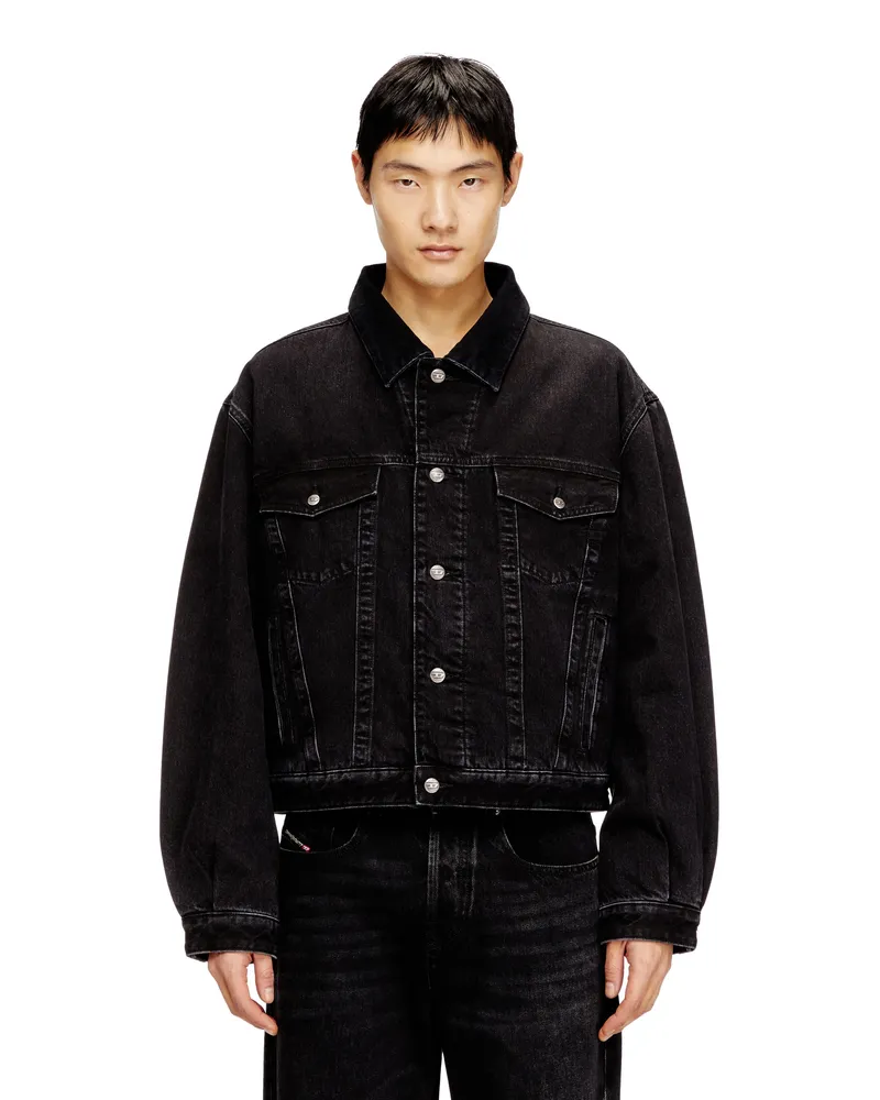 Diesel Gesteppte Truckerjacke aus Denim - Denim jacken - Unisex - Schwarz Schwarz
