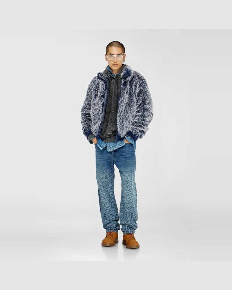Diesel Sweatshirt mit Denim-Effekt-Behandlung - Sweatshirts - Herren - Grau Grau