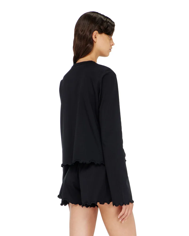 Diesel Pyjama-Set aus Baumwolle mit Blumen-Detail - Pyjamas - Damen - Schwarz Schwarz