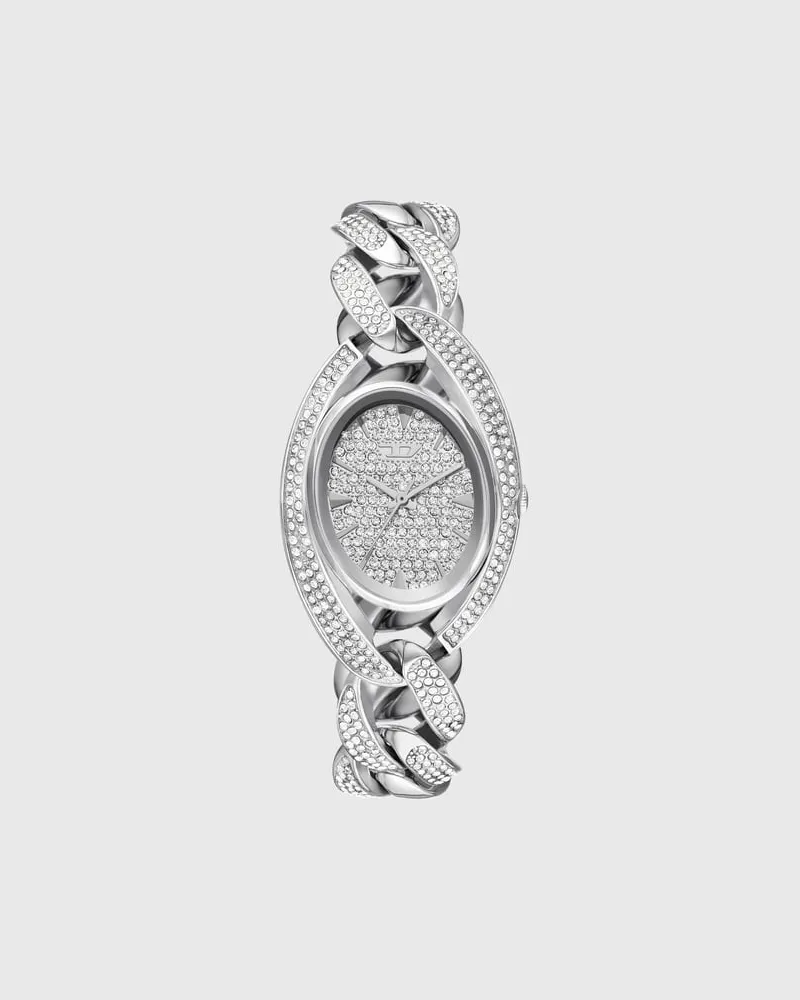 Diesel Vani-D Uhr aus Edelstahl mit Pavé-Besatz - Uhren - Damen - Silber Silber