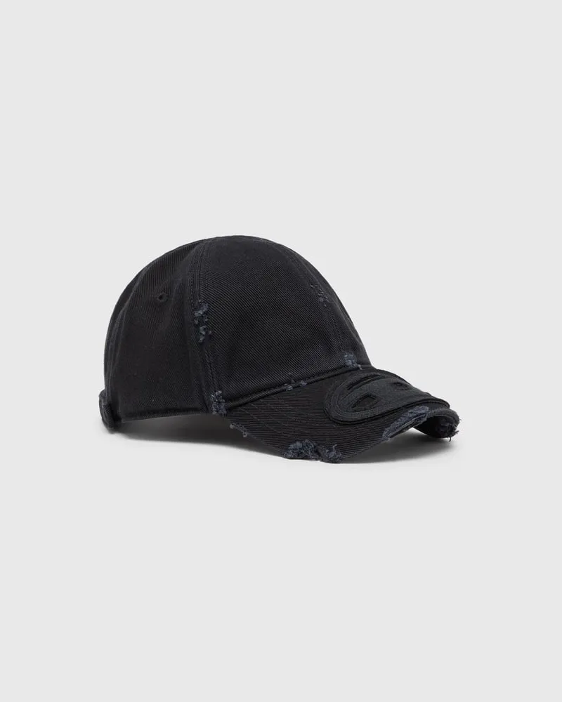 Diesel Cap aus baumwoll-twill mit distressed details - Hüte - Herren - Schwarz Schwarz