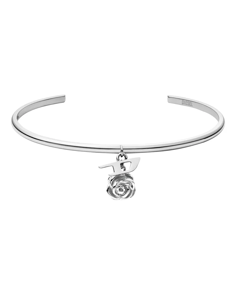 Diesel Armreif mit Anhängern aus Edelstahl - Armbänder - Unisex - Silber Silber