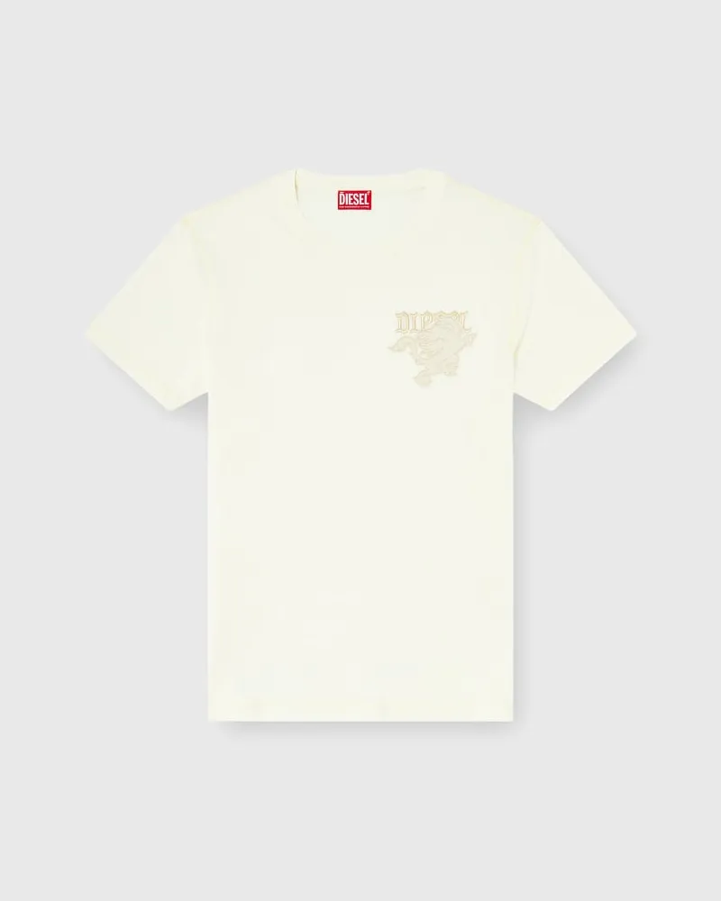 Diesel Reguläres T-Shirt mit besticktem Aufnäher - T-Shirts - Herren - Weiss Weiss