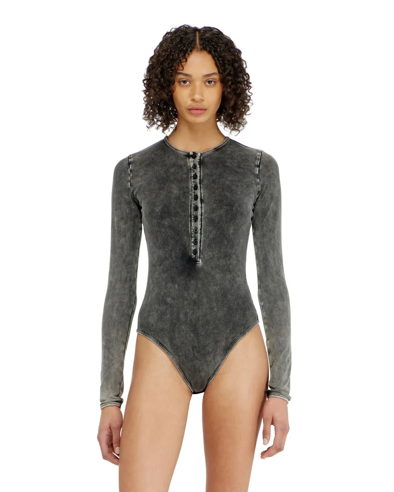 Diesel Baumwoll-Body mit Knopfleiste vorn - Bodys - Damen - Grau Grau