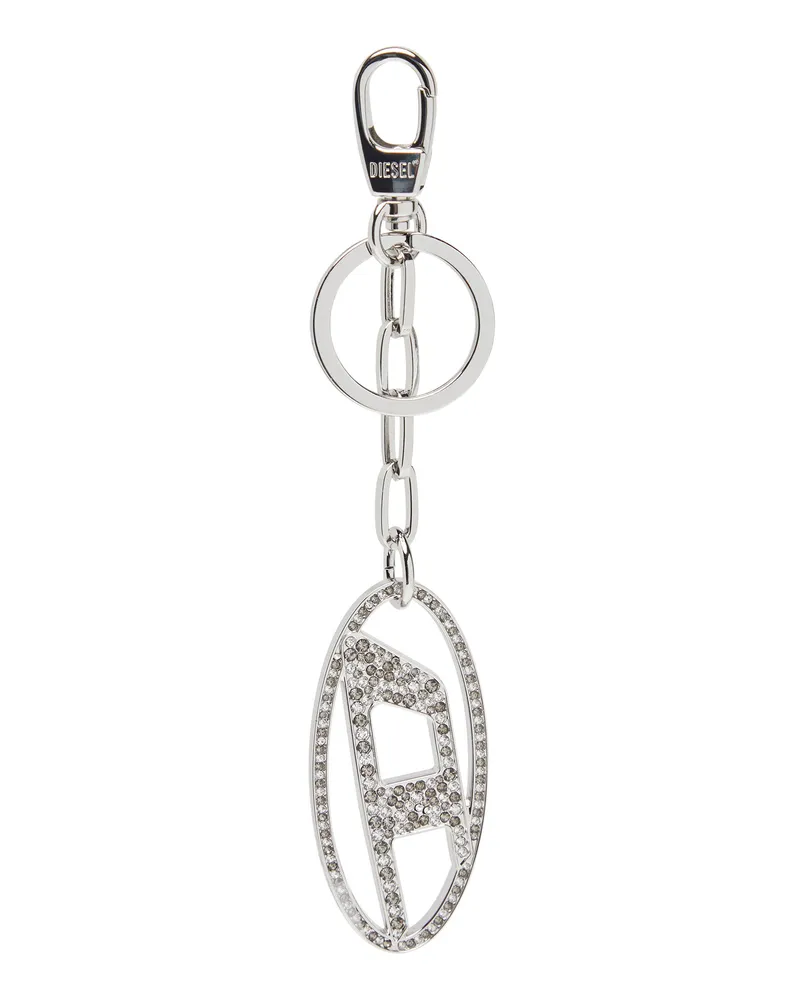 Diesel Oval D-Schlüsselanhänger aus Metall mit Strass - Charms und Schlüsselanhänger - Damen - Silber Silber