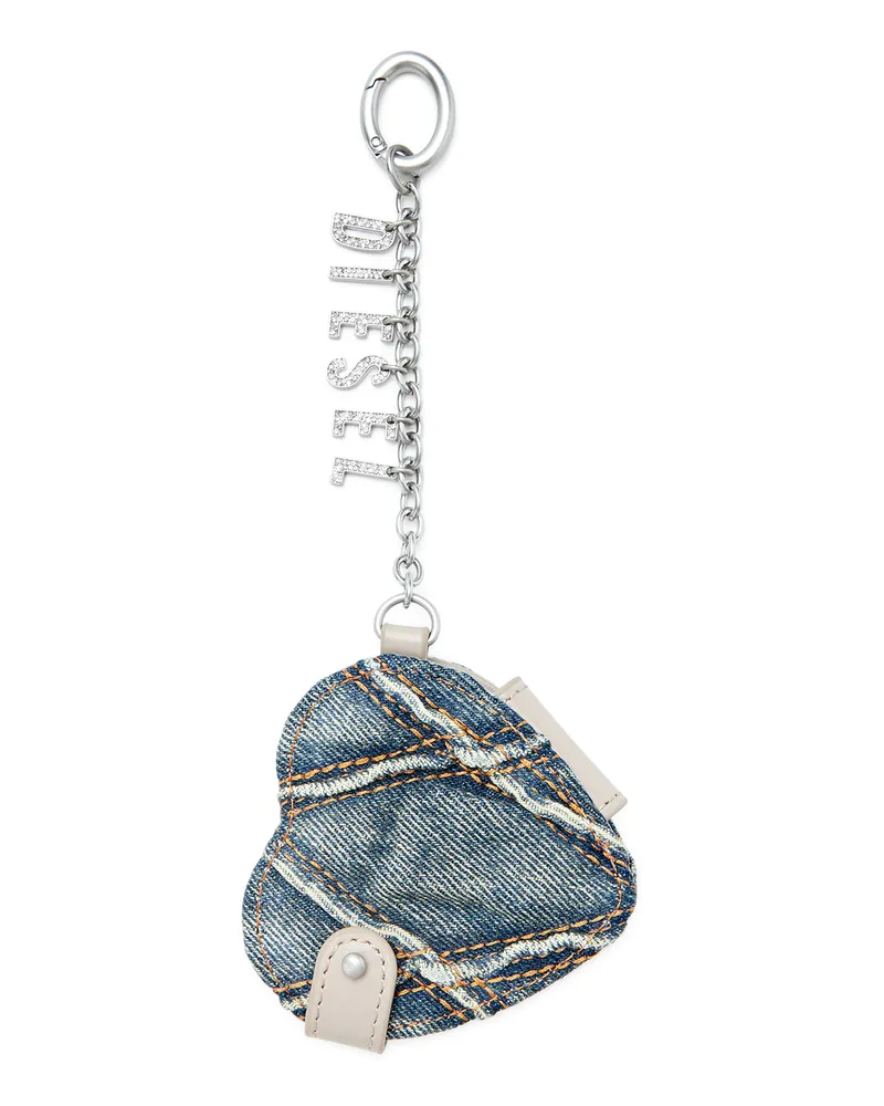 Diesel Spiegelanhänger aus gestepptem Argyle-Denim - Charms und Schlüsselanhänger - Damen - Silber Silber