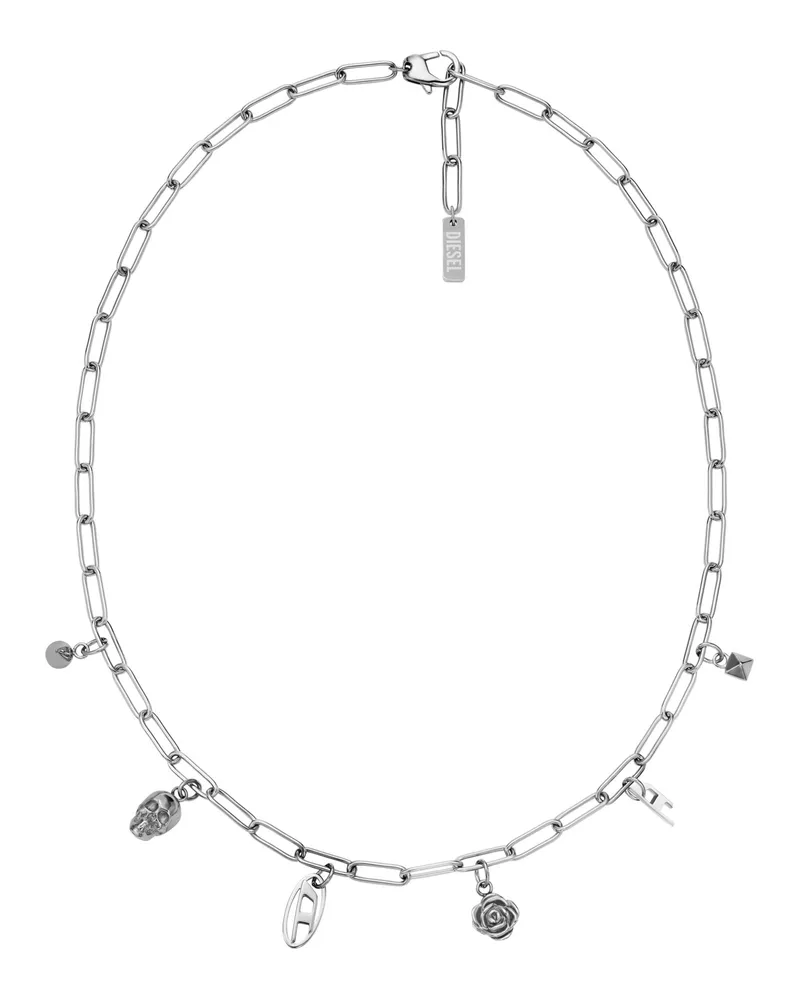 Diesel Charm-Halskette aus Edelstahl - Halsketten - Unisex - Silber Silber