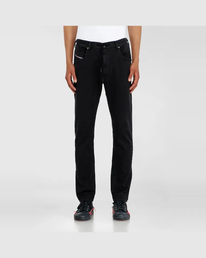 Diesel Regular Regular Waist 2032 D-Krooley Joggjeans, Schwarz/Dunkelgrau, Reißverschluss Schwarz